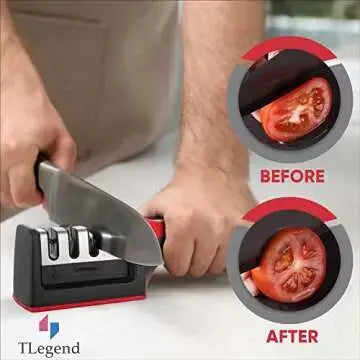 Knife Sharpeners for Kitchen Knives– Stainless Steel 4 in1 Kitchen Knife Sharpener IVY MART