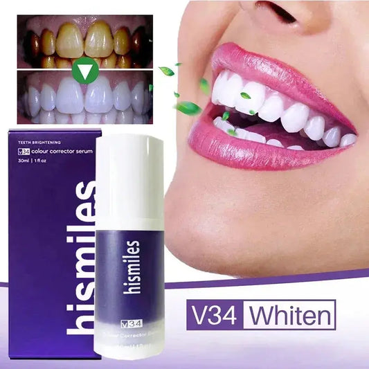 Hismile v34 Colour Corrector, Tooth Stain Concealer, Teeth Whitening Booster, Purple Toothpaste, Color Correcting Technology, V34, Tooth Colour Corrector IVY MART