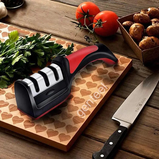 Knife Sharpeners for Kitchen Knives– Stainless Steel 4 in1 Kitchen Knife Sharpener IVY MART